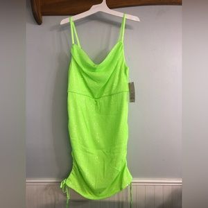 NEW Wild Fable Women Size M Lime Green Sequin Sleeveless Bodycon Clubwear Dress
